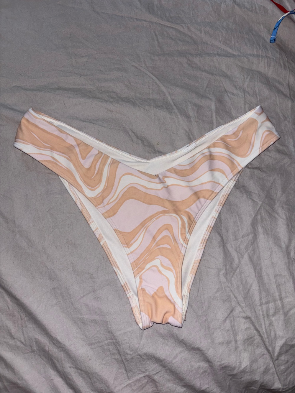 Abercrombie & Fitch Peach Swirl Bikini Bottom - Peach & White